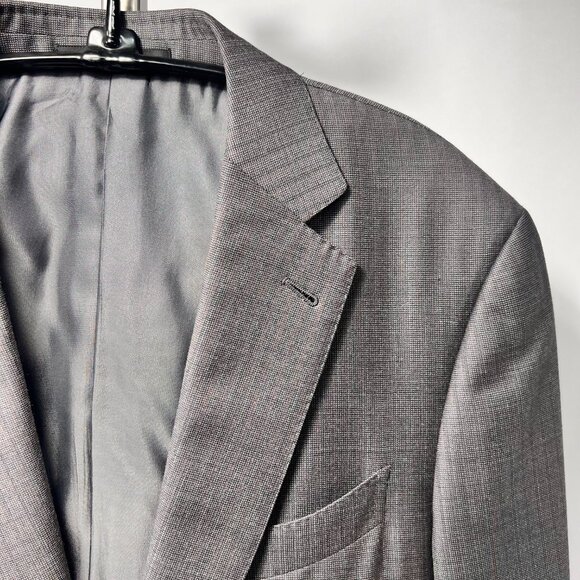 ERMENEGILDO ZEGNA Over Checked Two-Piece Wool Suit Trofeo 600 Gray 48R Italy - Picture 2 of 16